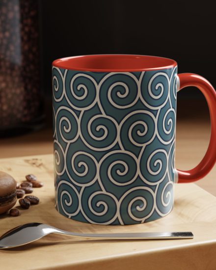 Ocean-Inspired Accent Coffee Mug | Wave Design | Perfect Gift for Sea Lovers | Beach House Decor | Unique Marine Life Mug
