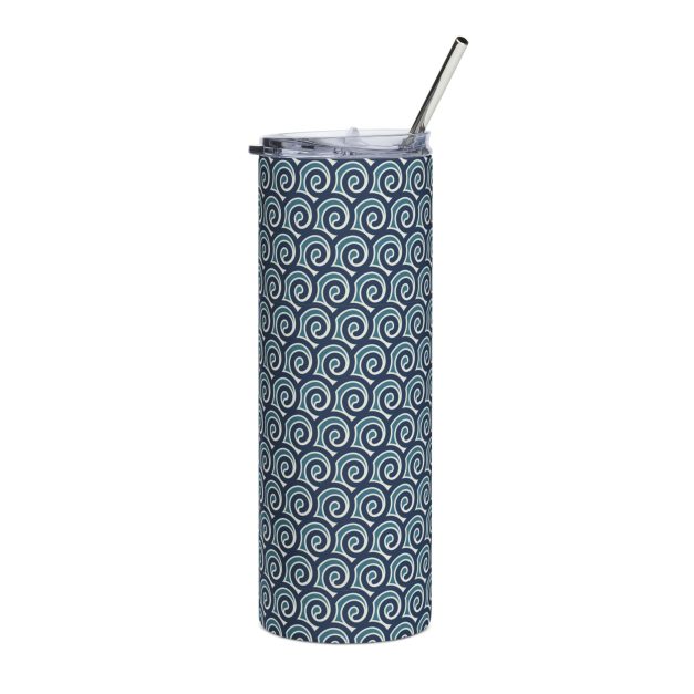 Ocean-inspired 20oz tumbler with lid & straw. Perfect eco-friendly gift for boaters, sailors & beach lovers. Keeps drinks hot or cold in style.